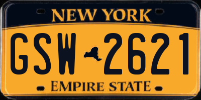 NY license plate GSW2621