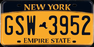 NY license plate GSW3952