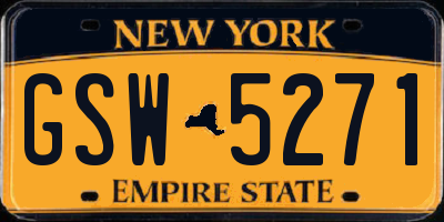 NY license plate GSW5271