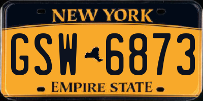 NY license plate GSW6873