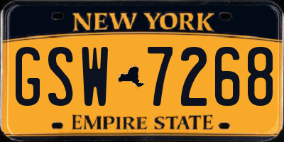 NY license plate GSW7268