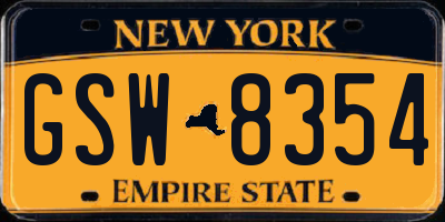 NY license plate GSW8354