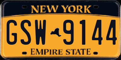 NY license plate GSW9144