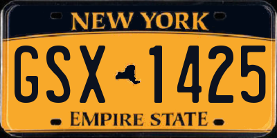 NY license plate GSX1425