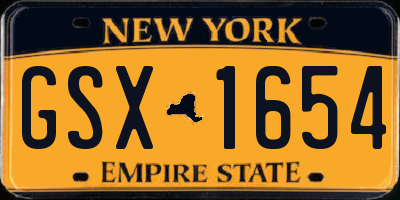 NY license plate GSX1654