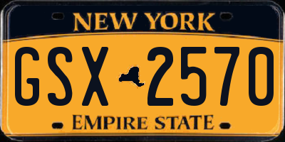 NY license plate GSX2570