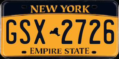 NY license plate GSX2726