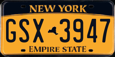 NY license plate GSX3947