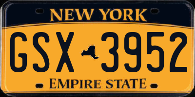 NY license plate GSX3952