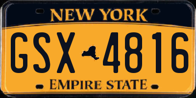 NY license plate GSX4816