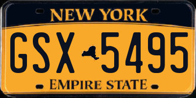 NY license plate GSX5495