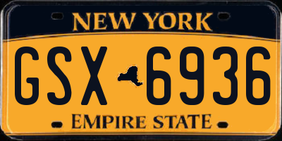 NY license plate GSX6936