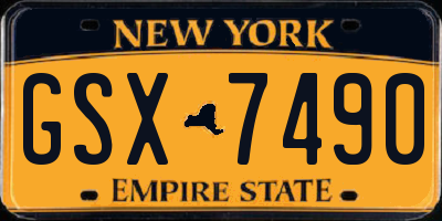 NY license plate GSX7490