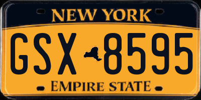 NY license plate GSX8595