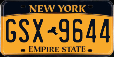 NY license plate GSX9644