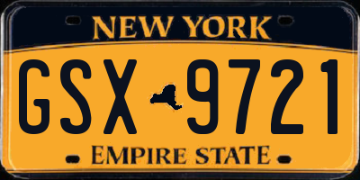 NY license plate GSX9721