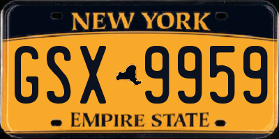 NY license plate GSX9959