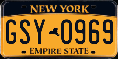 NY license plate GSY0969