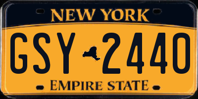 NY license plate GSY2440