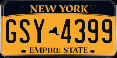 NY license plate GSY4399