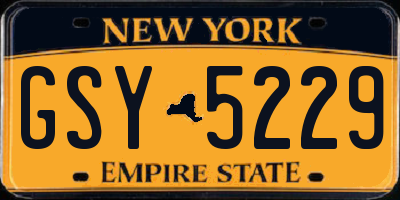 NY license plate GSY5229