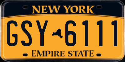 NY license plate GSY6111
