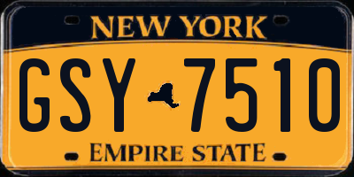 NY license plate GSY7510