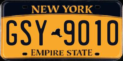 NY license plate GSY9010