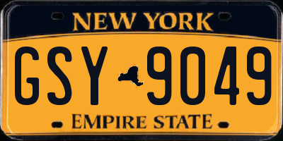 NY license plate GSY9049