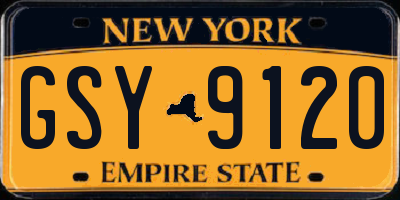 NY license plate GSY9120