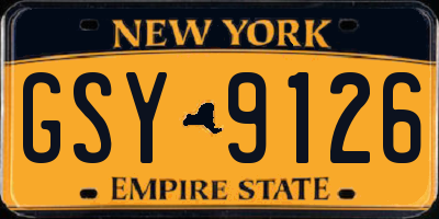 NY license plate GSY9126