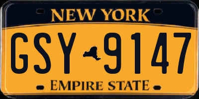 NY license plate GSY9147