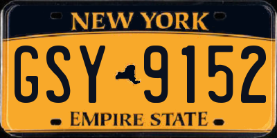 NY license plate GSY9152