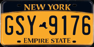 NY license plate GSY9176
