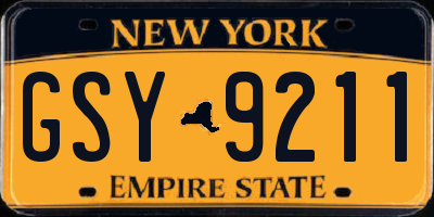 NY license plate GSY9211