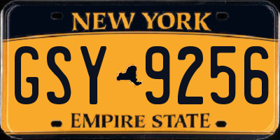 NY license plate GSY9256