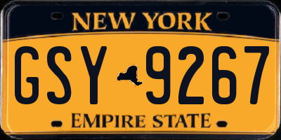 NY license plate GSY9267