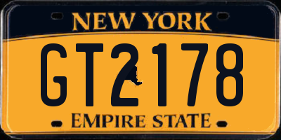 NY license plate GT2178