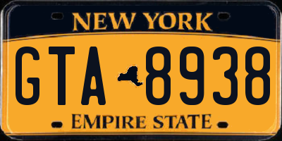 NY license plate GTA8938