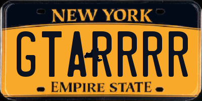 NY license plate GTARRRR