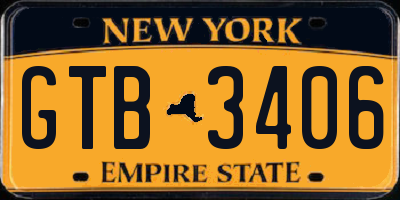 NY license plate GTB3406