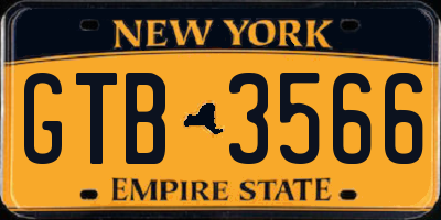 NY license plate GTB3566
