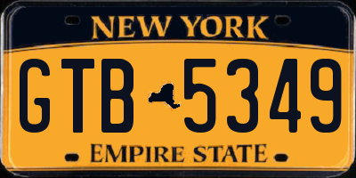 NY license plate GTB5349