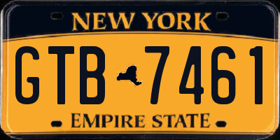NY license plate GTB7461