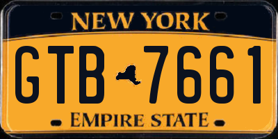 NY license plate GTB7661