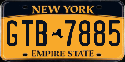 NY license plate GTB7885