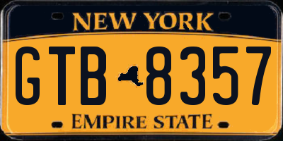 NY license plate GTB8357