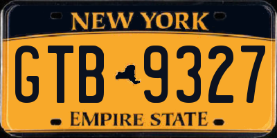 NY license plate GTB9327