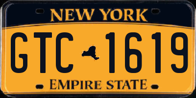 NY license plate GTC1619