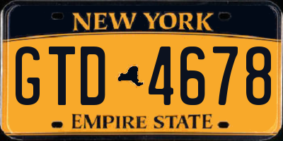 NY license plate GTD4678